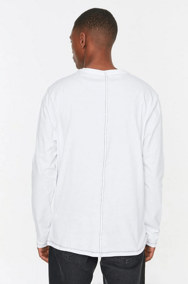 Seam Detail Crew Neck T-Shirt - Long Sleeve T-Shirt 1