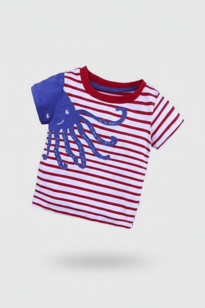 Octopus Embroidery T-Shirt