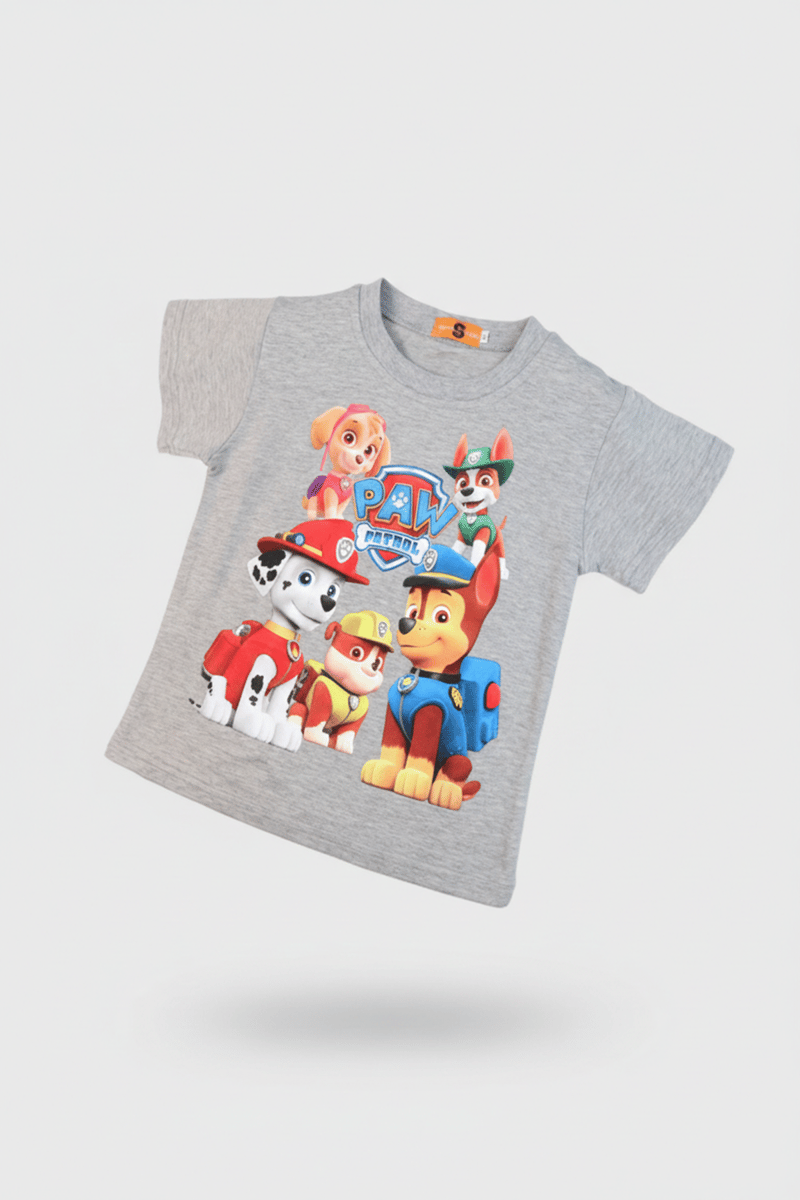 Stylish Paw Patrol Printed T-Shirt In Grey