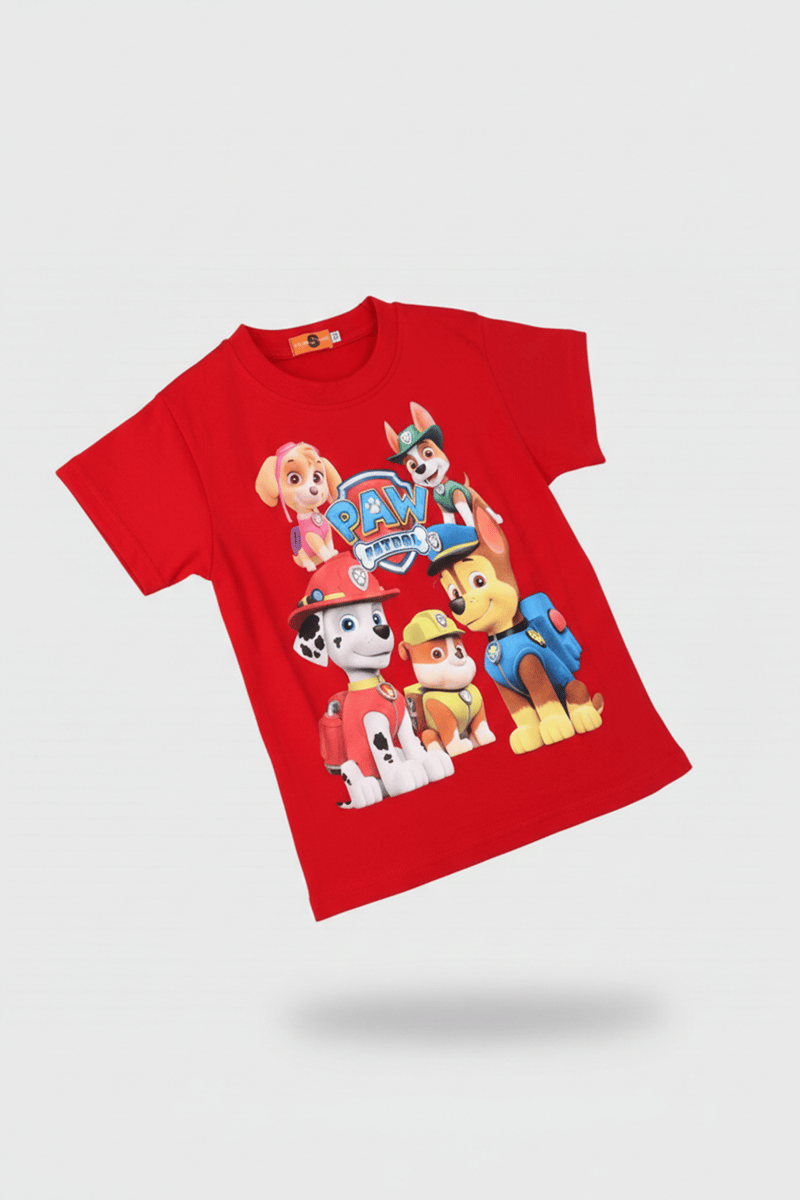 Explore Adventure With The Paw Patrol Printed T-Shirt In Red Explore Adventure With The Paw Patrol Printed T-Shirt In Red