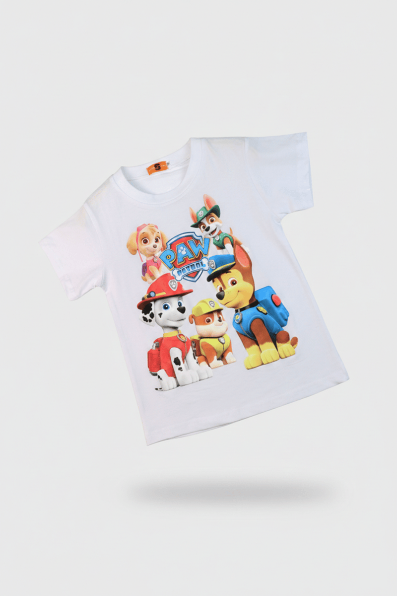 Adorable Paw Patrol Printed T-Shirt In White
