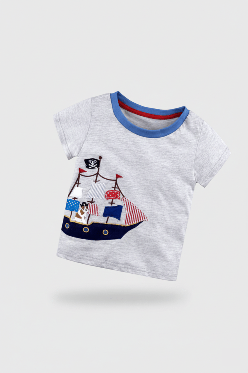 Sailor Dog Embroidery T-Shirt