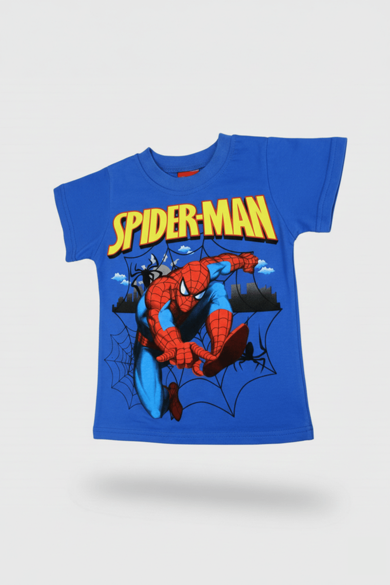 Marvelous Spiderman Printed T-Shirt In Bold Blue Marvelous Spiderman Printed T-Shirt In Bold Blue