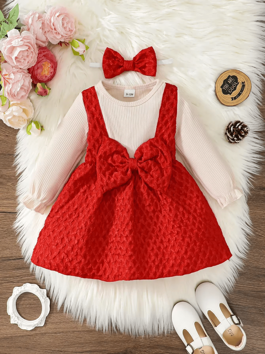Baby Girl Patchwork Bow Dress for New Year Mioglrie - Kids's Clothes & Dresses