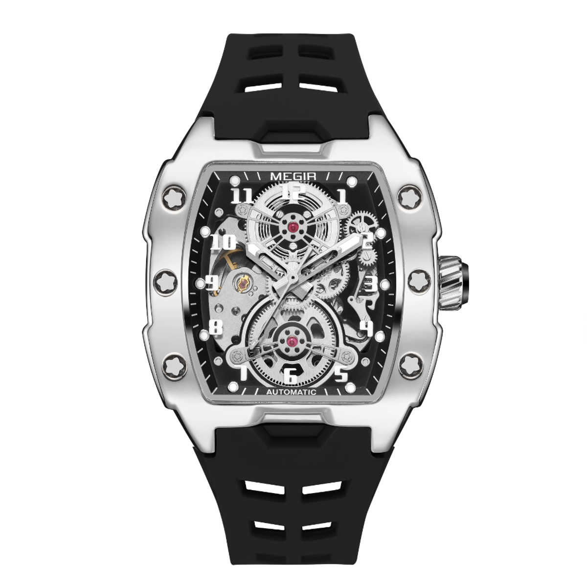 Stylish Men's Automatic Watch with Skeleton Design and Luminous Hands Megir - Men's Dress Watches