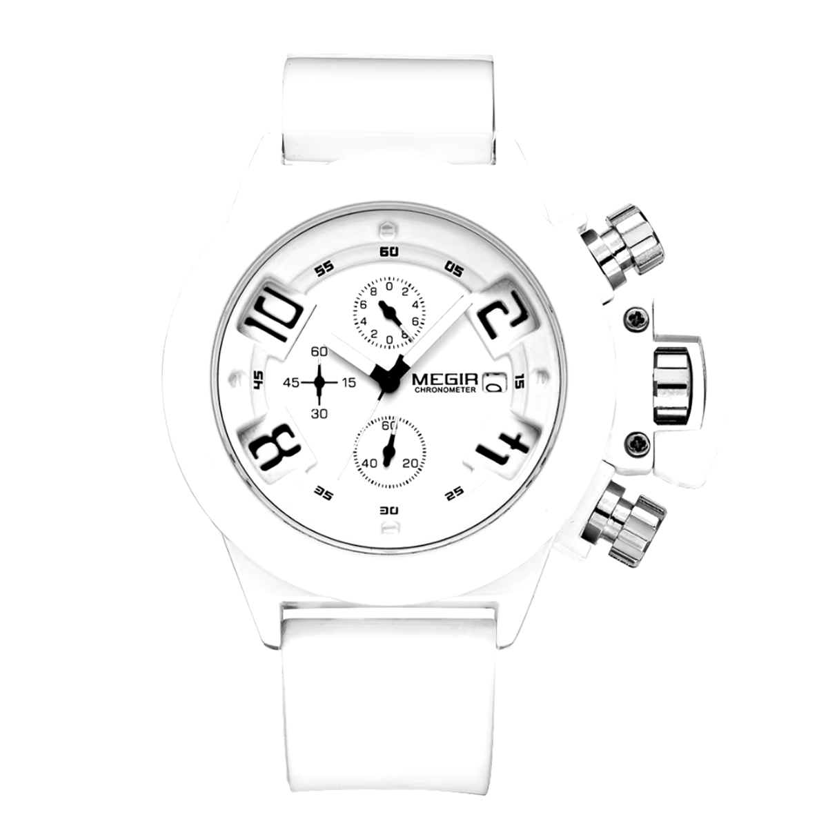 Multi-Function Men's Sports Chronograph Watch with Silicone Strap