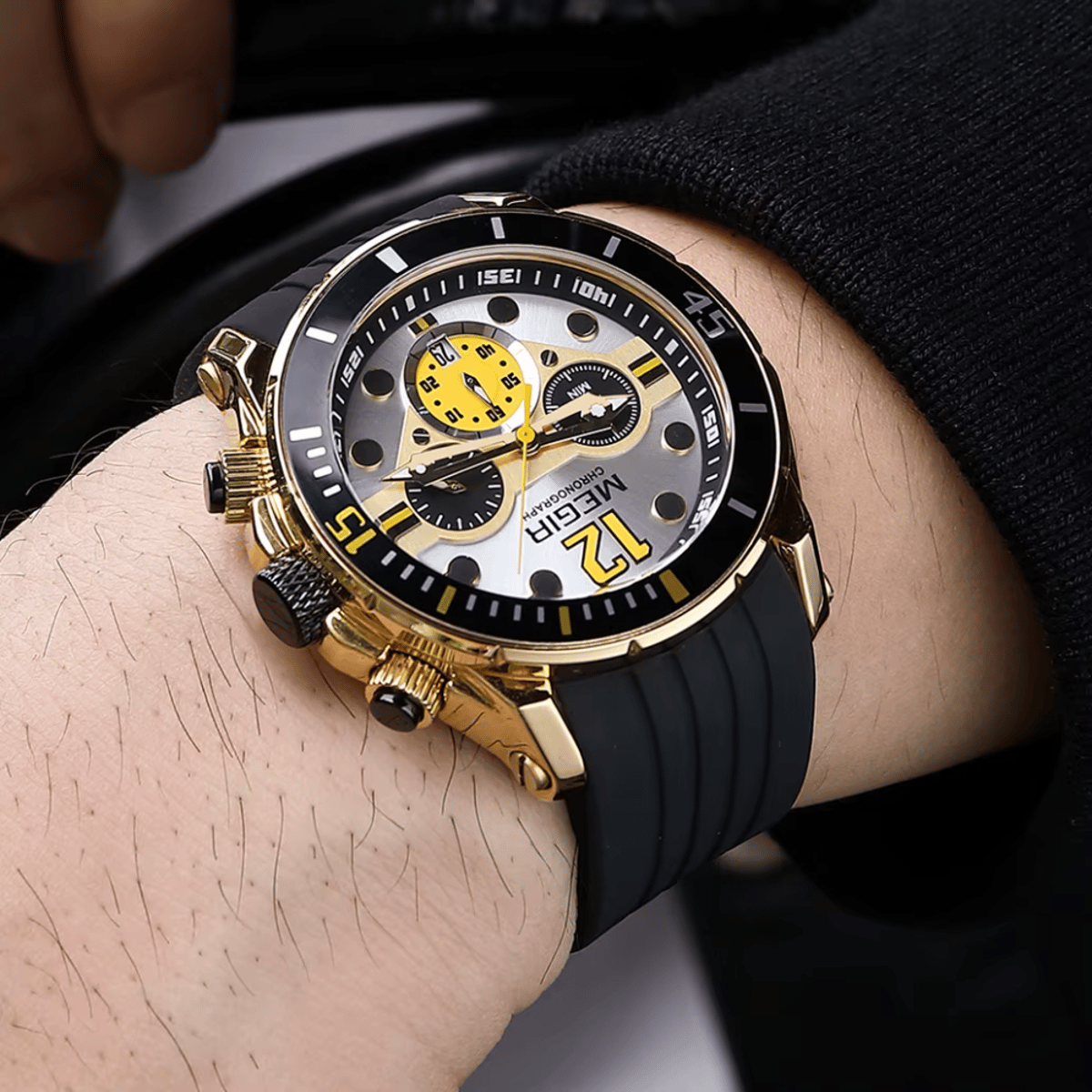 Luxury Military Sports Quartz Chronograph Waterproof Men's Watch Megir - Men's Dress Watches 1