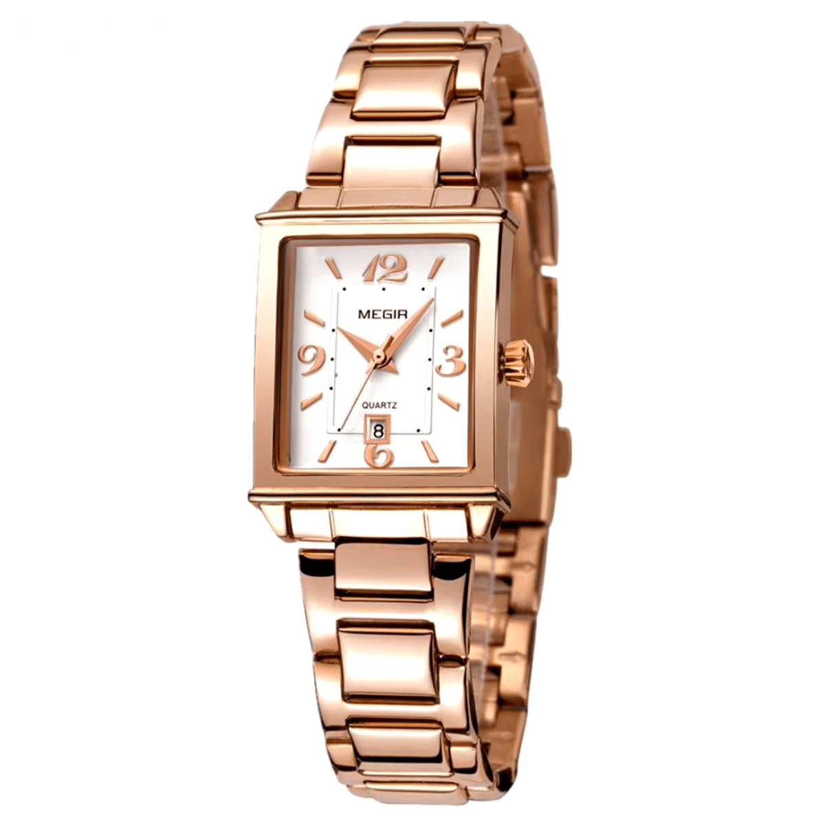 Women's Rectangle Dial Stainless Steel Bracelet Quartz Watch