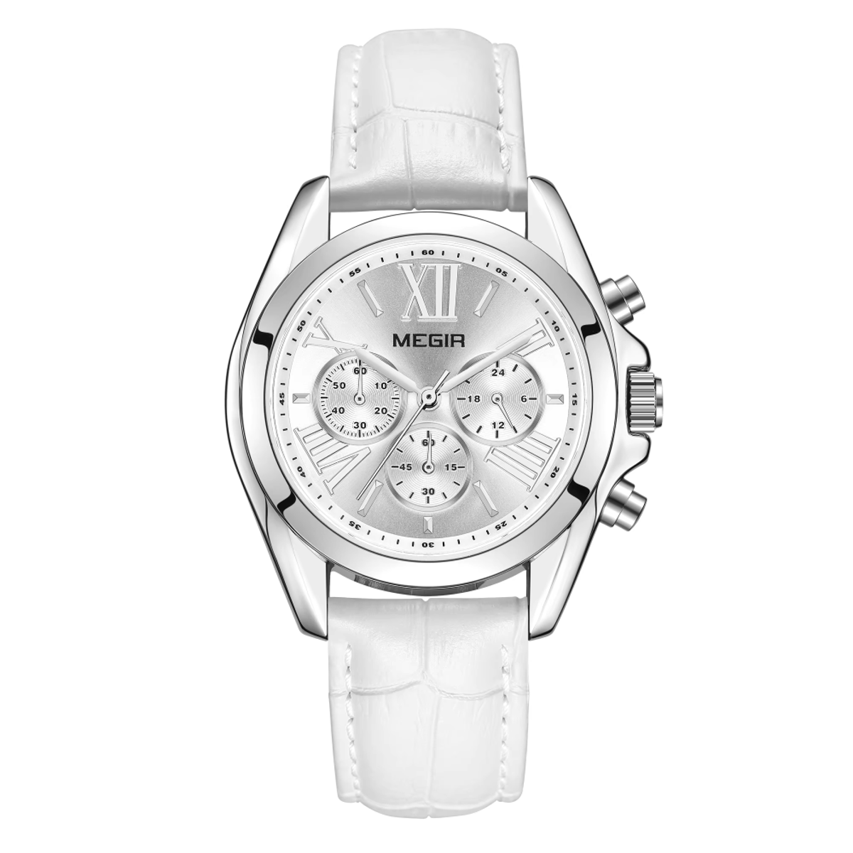 Elegant Leather Strap Women's Chronograph Waterproof Sports Watch Elegant Leather Strap Women's Chronograph Waterproof Sports Watch