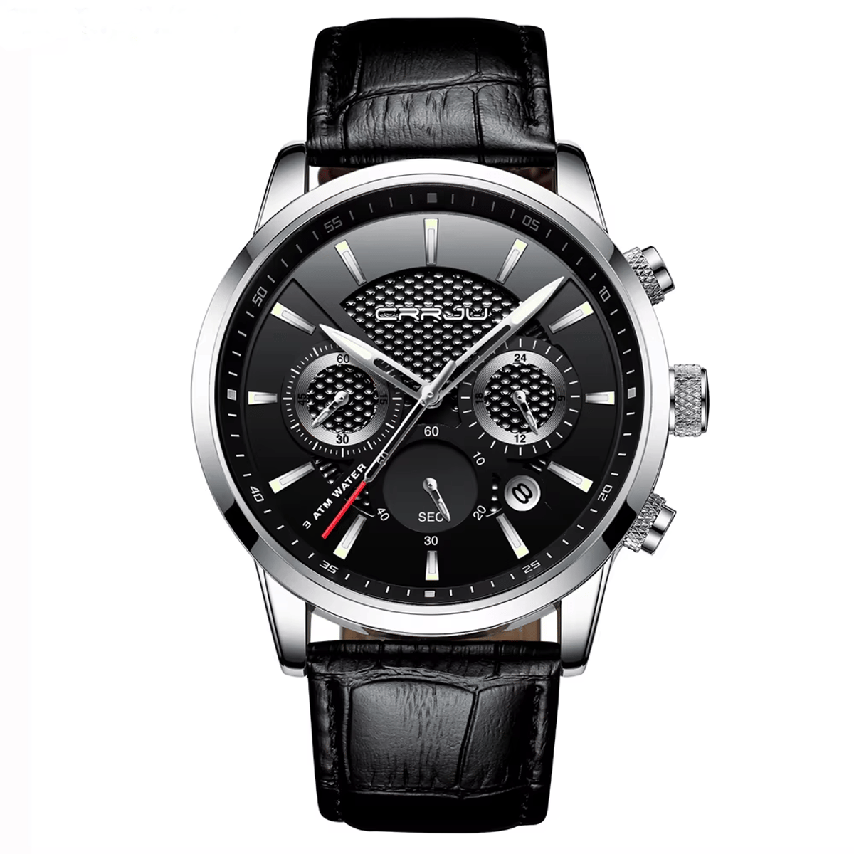 Elegant Business Quartz Watch for Men with Leather Strap