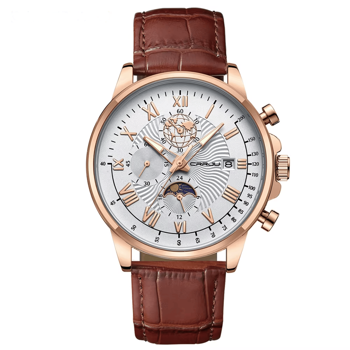 Men's Multifunctional Quartz Watch with Luminous Waterproof Design