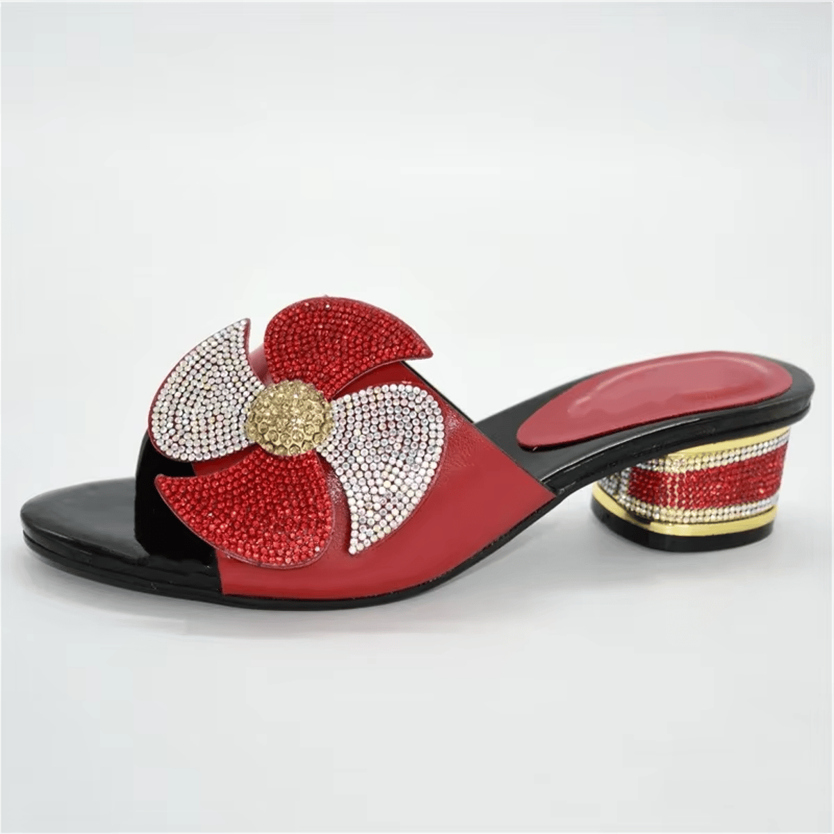 Stylish Party Platform Slingbacks with Rhinestone Round Heels Stylish Party Platform Slingbacks with Rhinestone Round Heels