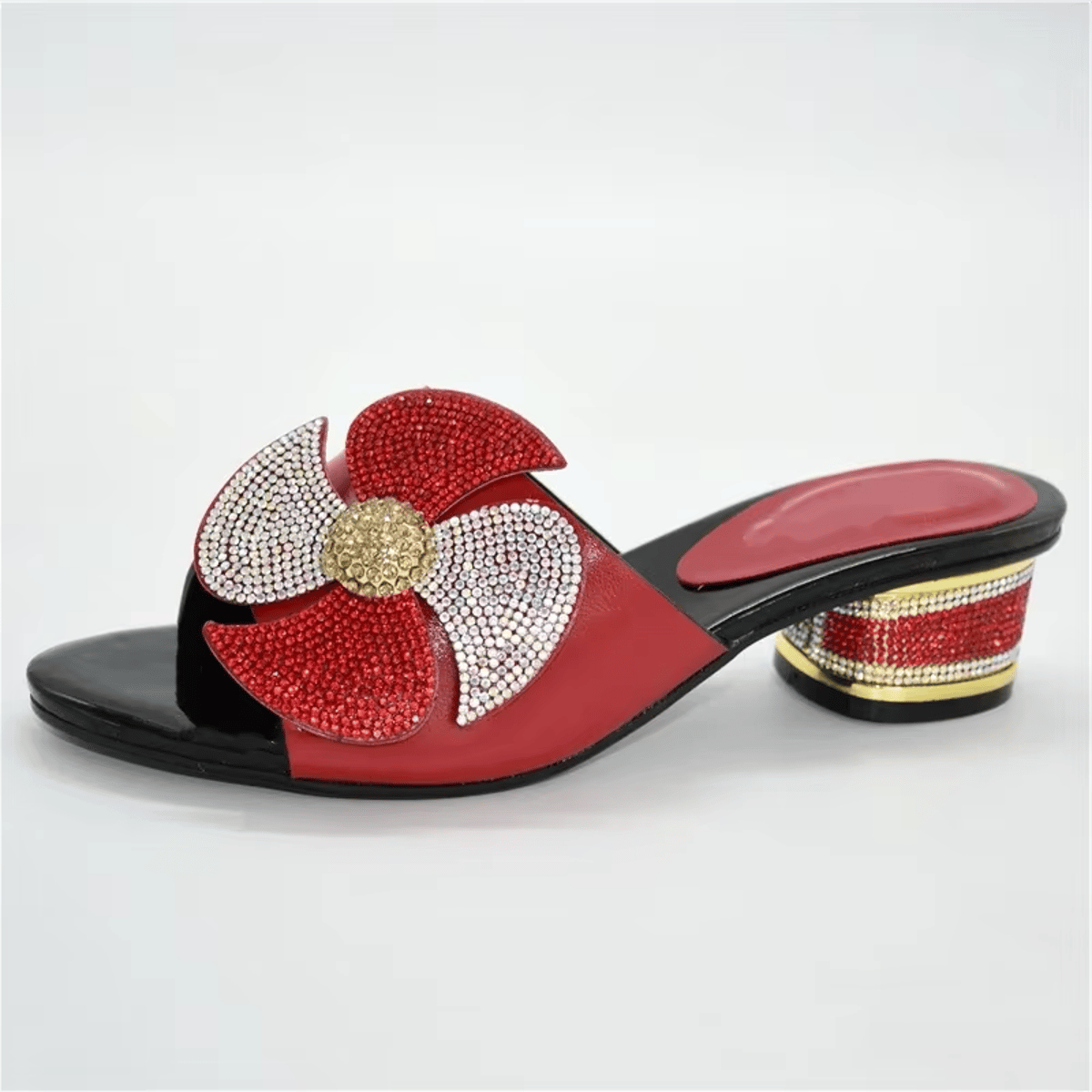 Stylish Party Platform Slingbacks with Rhinestone Round Heels