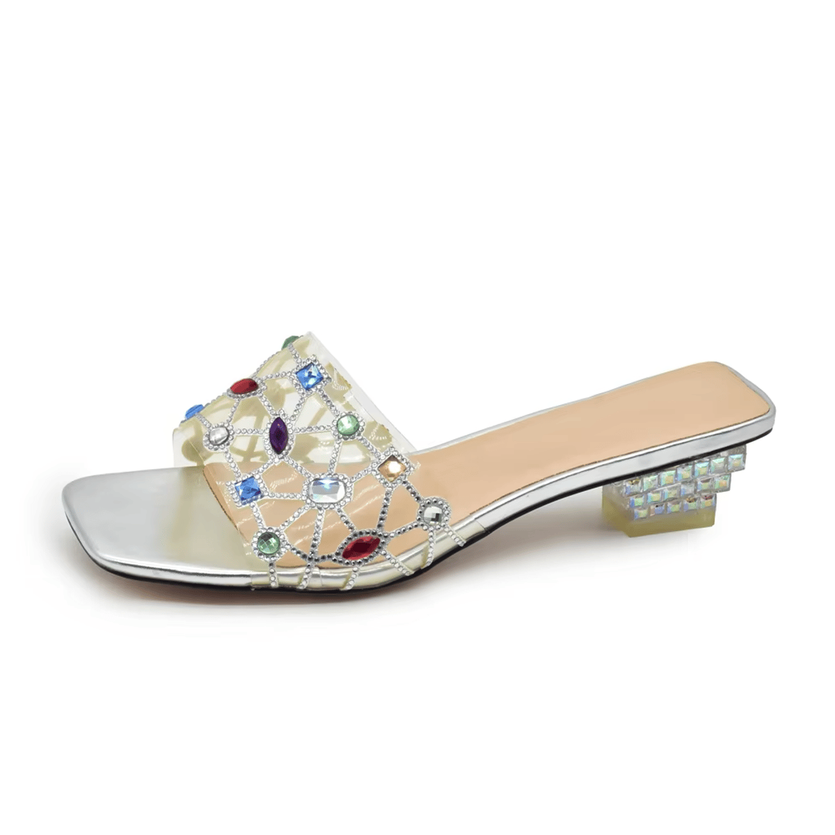 Luxe Slip-On Sandals with Crystal Accents for Brides