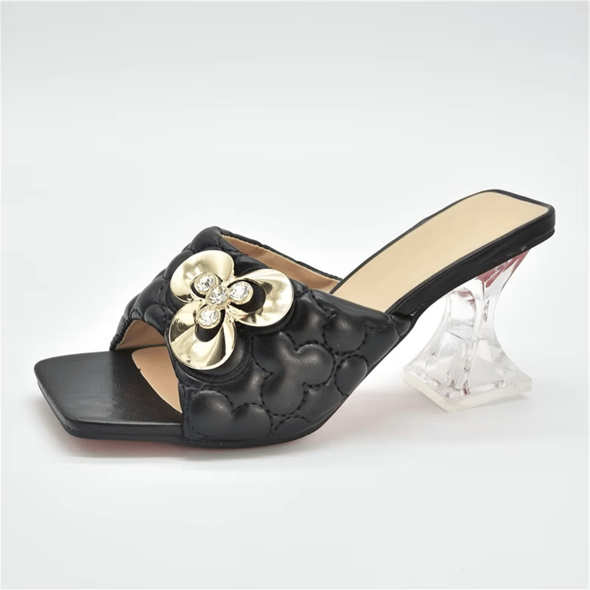 Elegant Rhinestone-Embellished High Heels for Nigerian Wedding Occasions