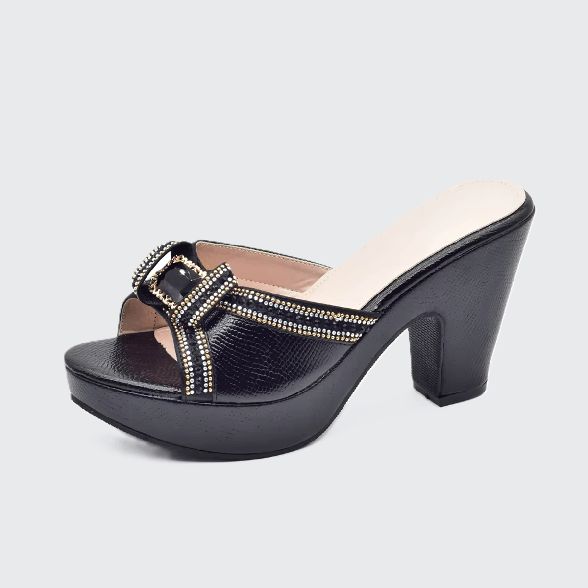 Elegant High-Heel Sandals with Crystal Details for Parties
