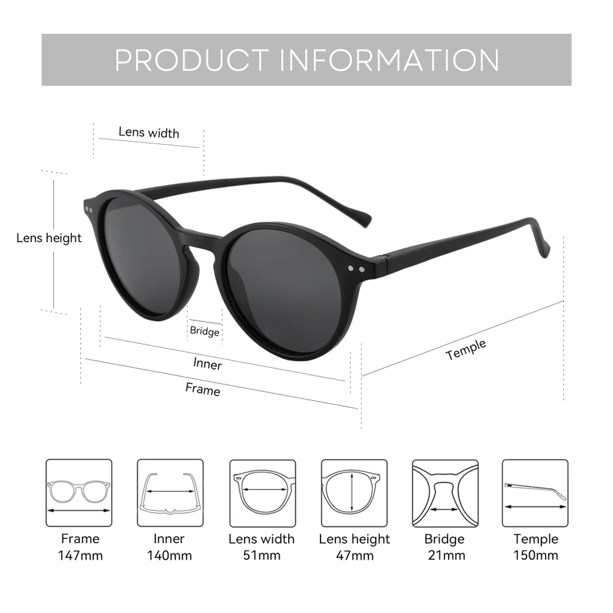 Zenottic - Men's Round Sunglasses 1