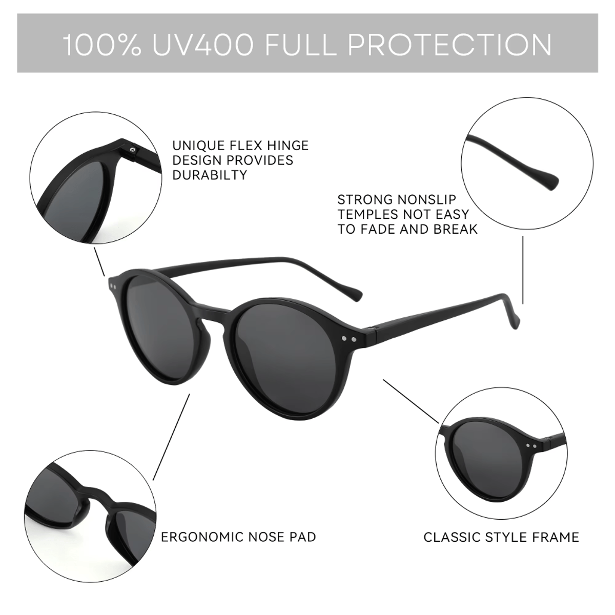 Zenottic - Men's Round Sunglasses 2