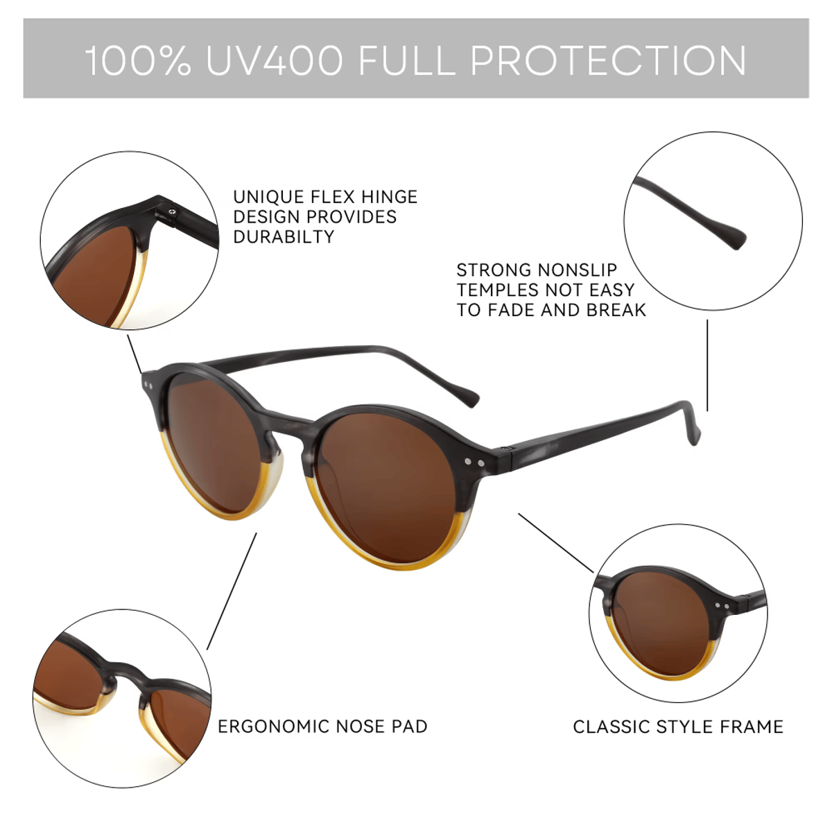 Zenottic - Men's Round Sunglasses 2