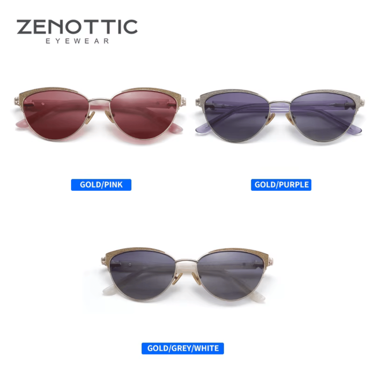 Stylish Women’s Polarized Cat-Eye Sunglasses for Travel Zenottic - Women's Square Sunglasses 2