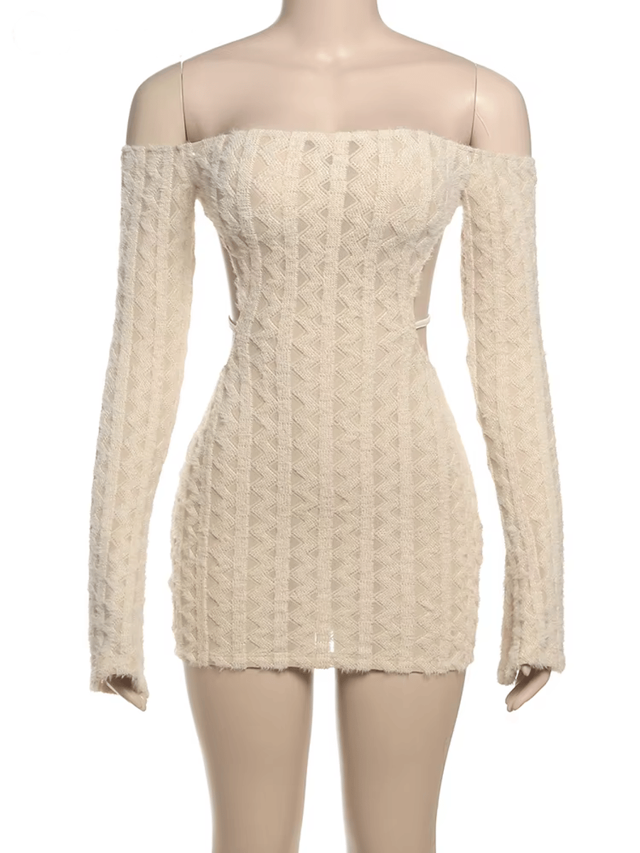 Elegant Off-Shoulder Backless Mini Dress for Women Elegant Off-Shoulder Backless Mini Dress for Women