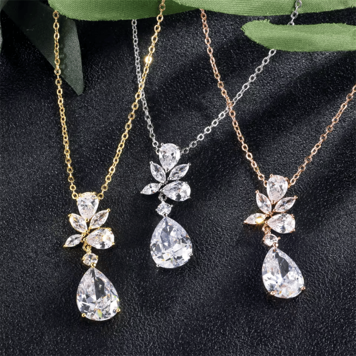 Elegant Water Drop Zircon Pendant Necklace for Women’s Special Occasions Zakol - Women's Necklaces 2