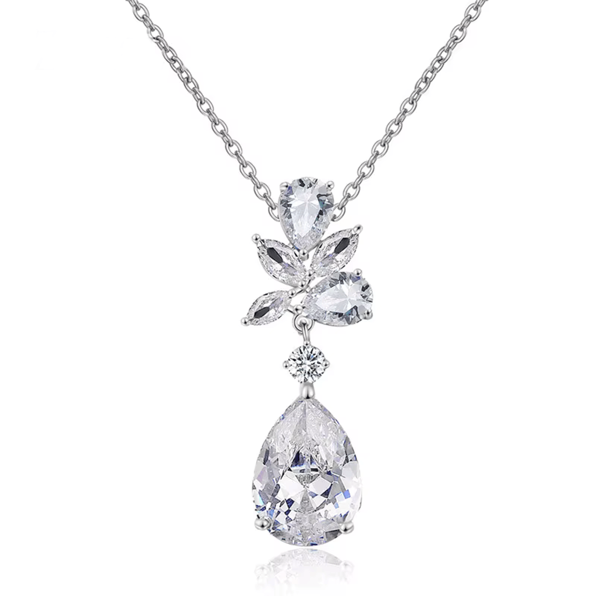 Elegant Water Drop Zircon Pendant Necklace for Women’s Special Occasions Zakol - Women's Necklaces