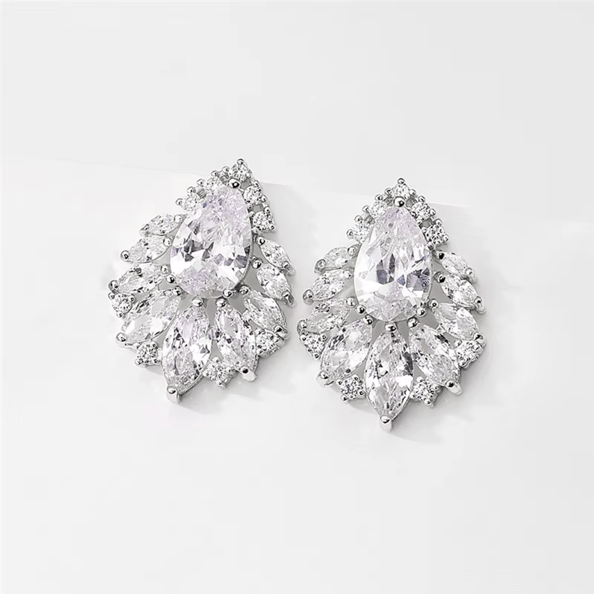 Elegant Water Drop Cubic Zirconia Stud Earrings for Women