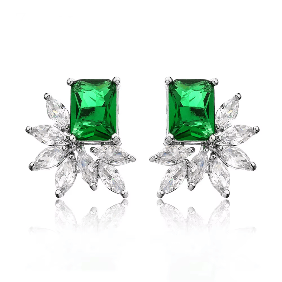 Elegant Square Cubic Zirconia Stud Earrings for Women