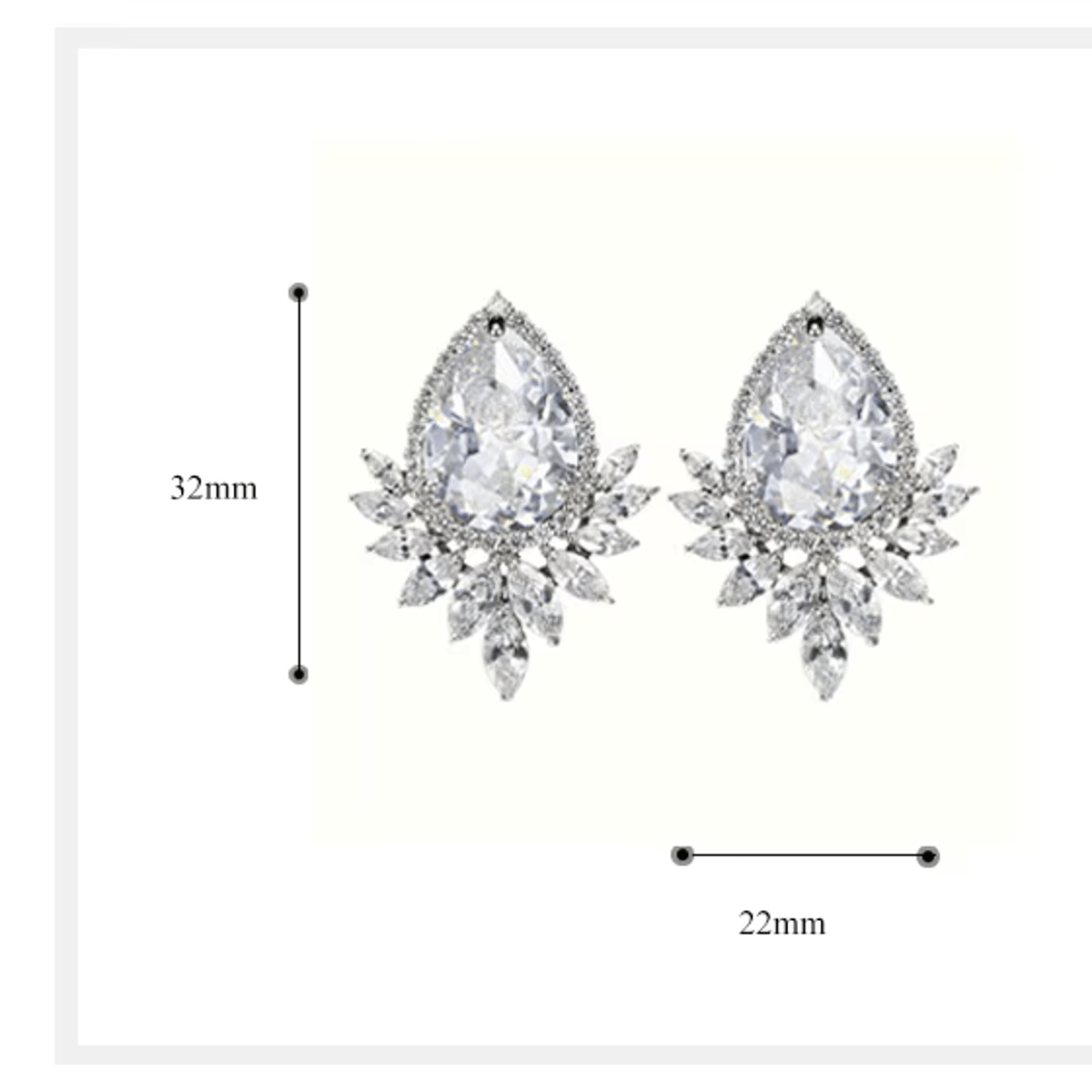 Elegant Teardrop Cubic Zirconia Stud Earrings for Weddings