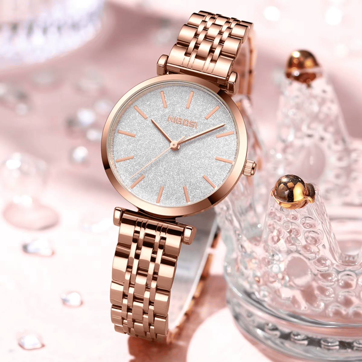 Elegant Women's Quartz Watch with Stainless Steel Band and Waterproof Design Nibosi - Women's Dress Watches 2