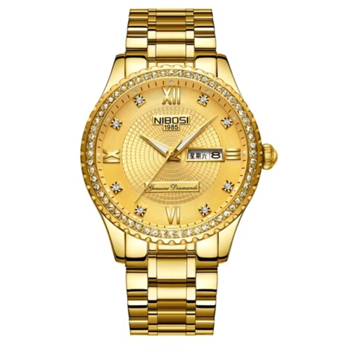Elegant Stainless Steel Quartz Watch with Date and Water Resistance