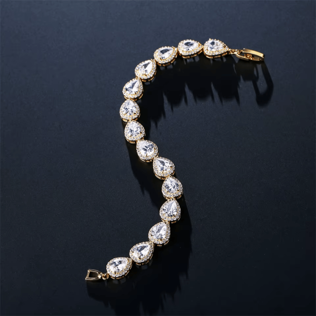 Elegant Teardrop Cubic Zirconia Bracelet for Bridal & Formal Wear