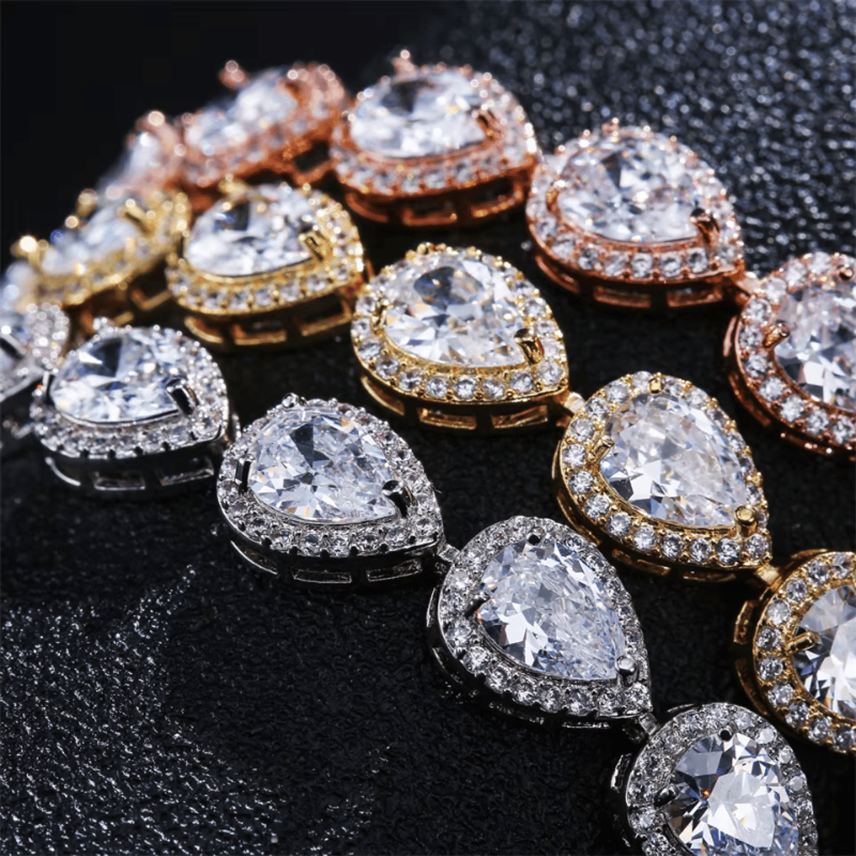 Elegant Teardrop Cubic Zirconia Bracelet for Bridal & Formal Wear