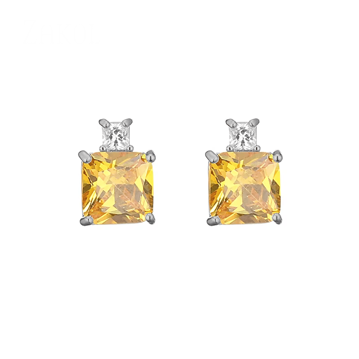 Elegant Square Cubic Zirconia Stud Earrings for Special Occasions