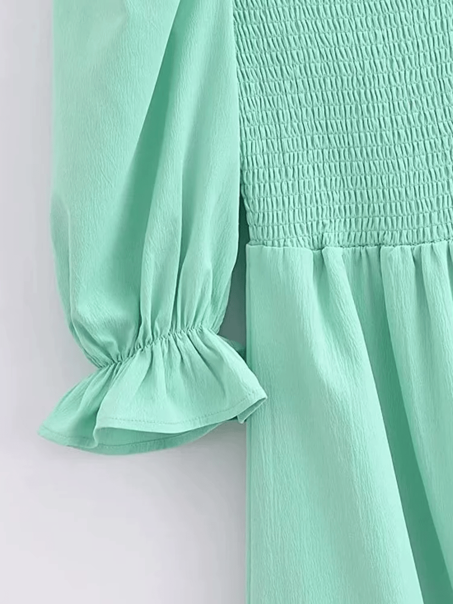 Elegant A-Line Flare Sleeve Midi Dress for Casual Wear Xnwmnz - Women's Midi Dresses 1
