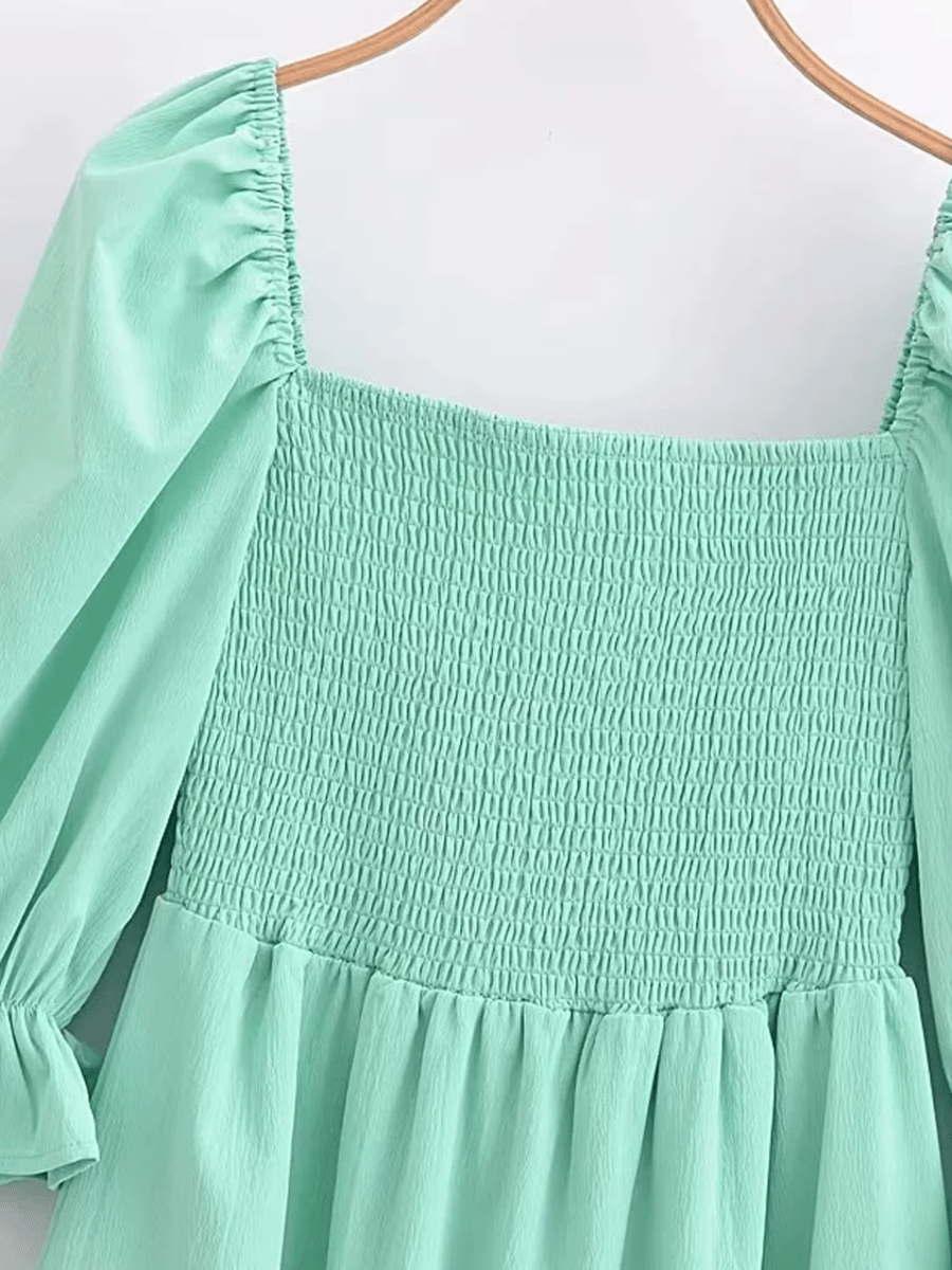 Elegant A-Line Flare Sleeve Midi Dress for Casual Wear Xnwmnz - Women's Midi Dresses 2