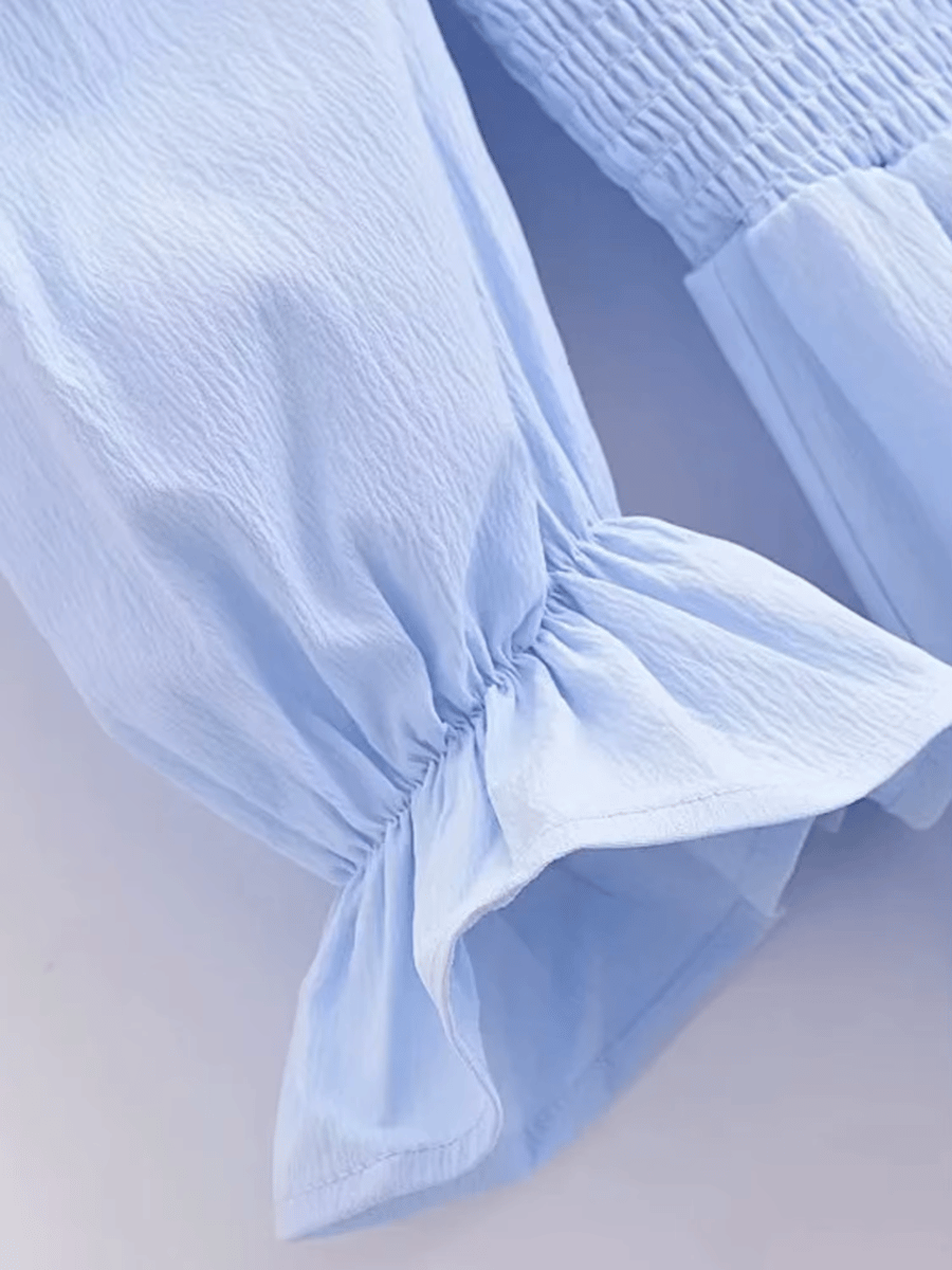 Flare Sleeve Casual A-Line Dress with Square Neckline for Women Xnwmnz - Women's Midi Dresses 2