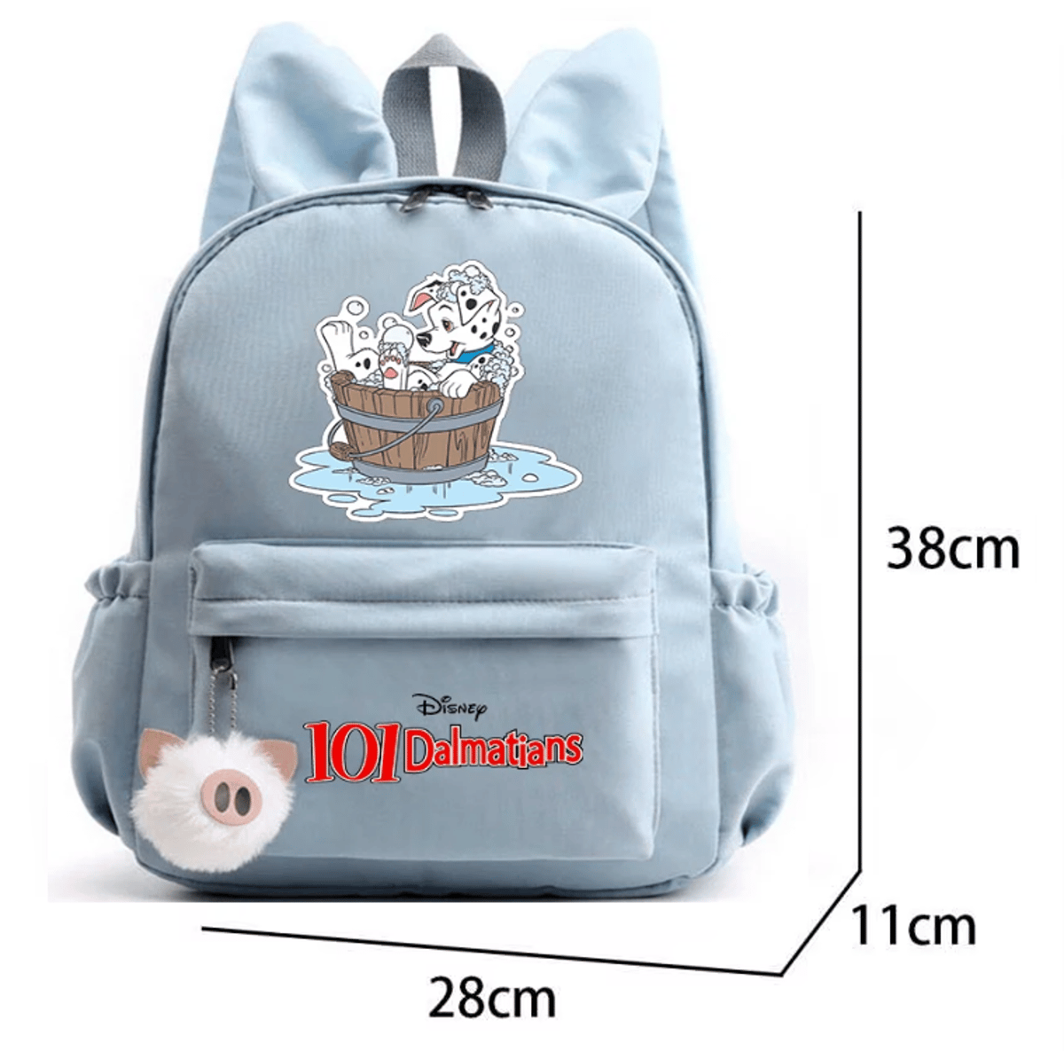 Charming Dalmatians Design Backpack with Rabbit Ears for Students