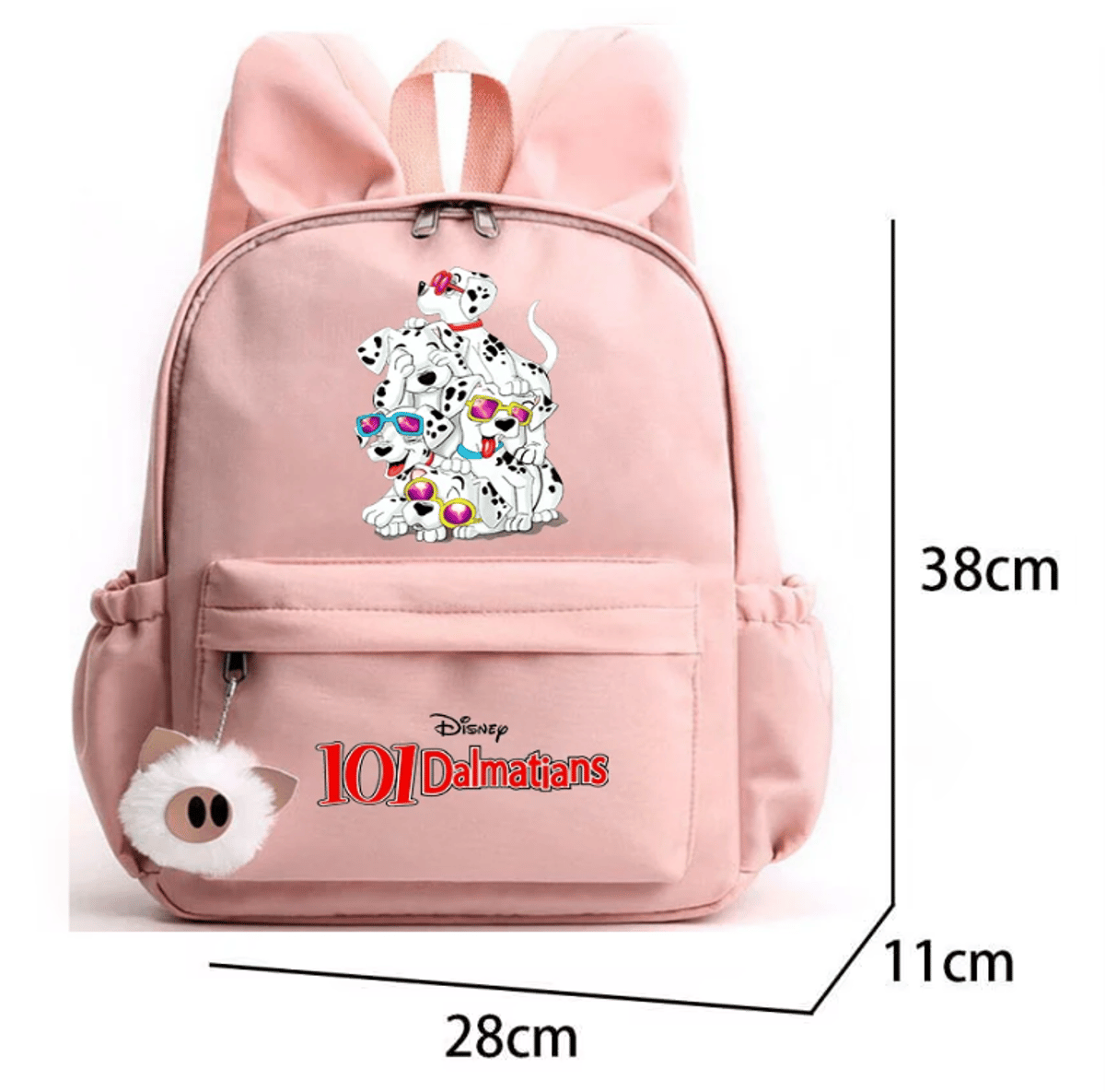 Charming Dalmatians Backpack with Rabbit Ears for School and Travel Charming Dalmatians Backpack with Rabbit Ears for School and Travel