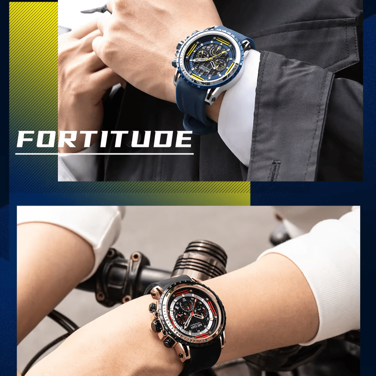 Men's Luxury Sports Chronograph Watch with Silicone Strap and Waterproof Features Men's Luxury Sports Chronograph Watch with Silicone Strap and Waterproof Features