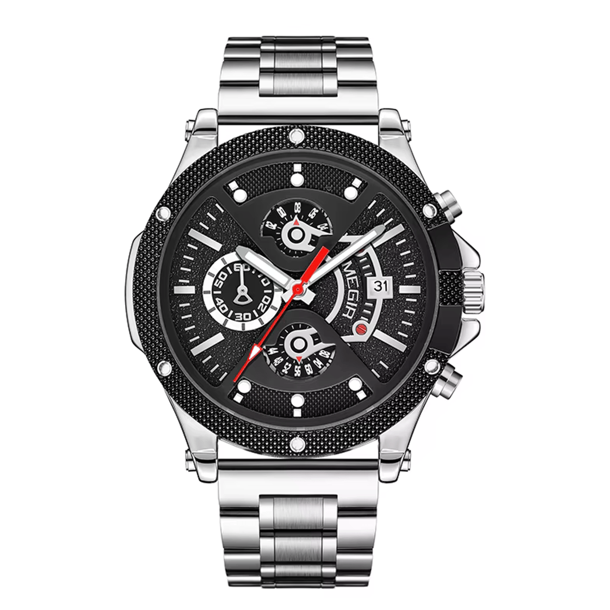 Stylish Chronograph Quartz Watch for Men with Luminous Dial Stylish Chronograph Quartz Watch for Men with Luminous Dial