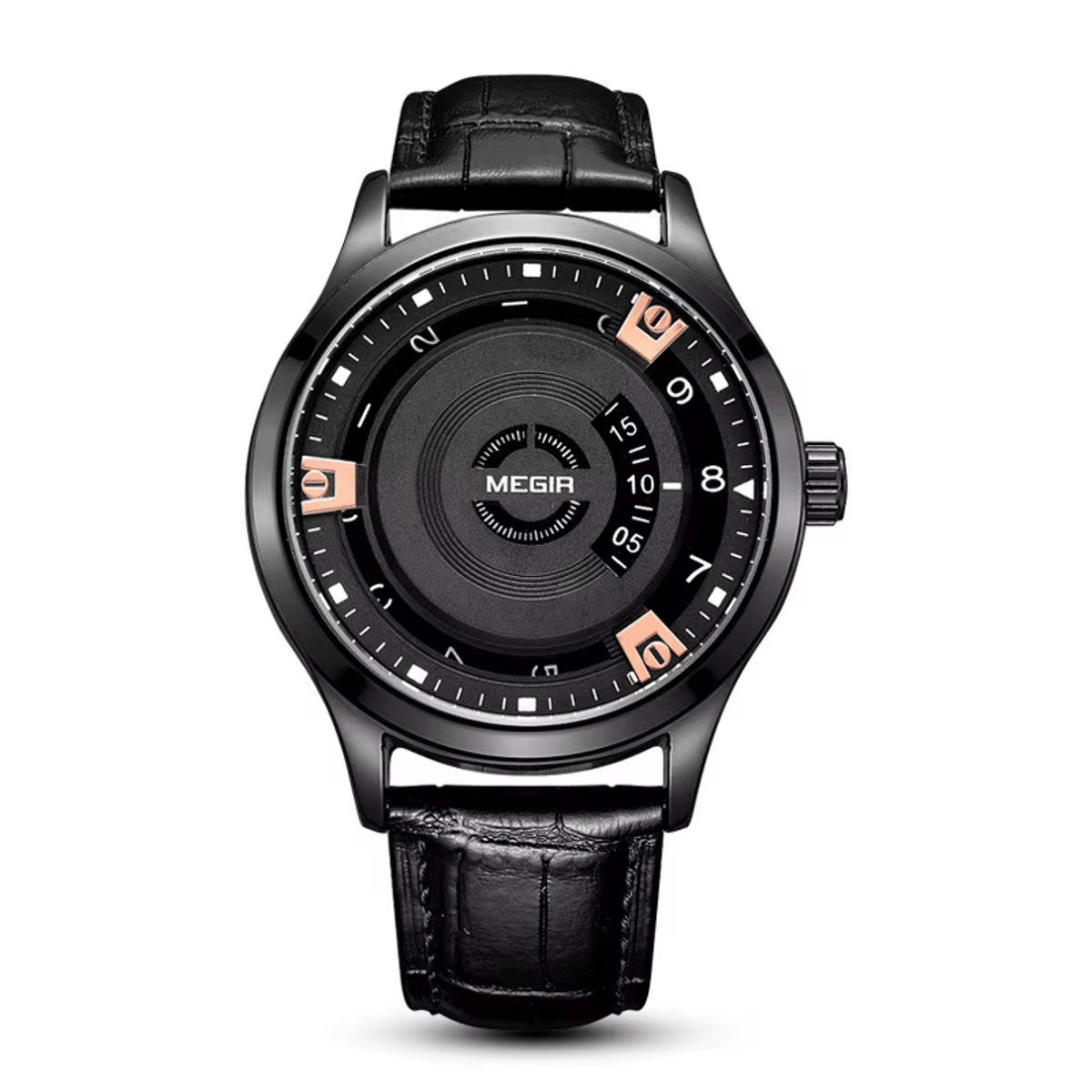 Stylish Sport Quartz Watch with Leather Strap and Large Dial Stylish Sport Quartz Watch with Leather Strap and Large Dial