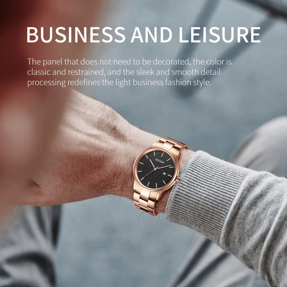 Luxury Stainless Steel Quartz Watch for Men with Calendar Luxury Stainless Steel Quartz Watch for Men with Calendar