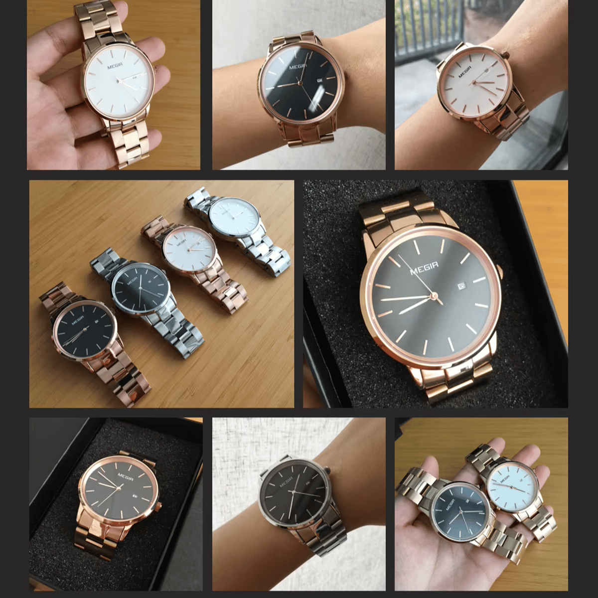 Luxury Stainless Steel Quartz Watch for Men with Calendar Luxury Stainless Steel Quartz Watch for Men with Calendar