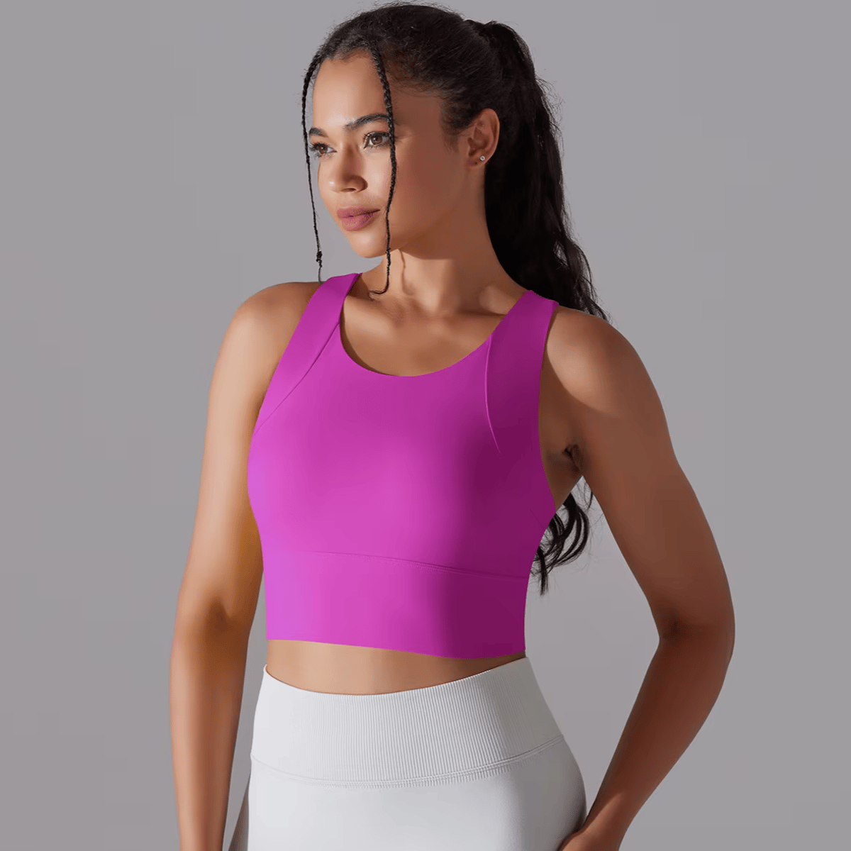 One-Piece Padded Sports Bra Vest for Workout and Fitness