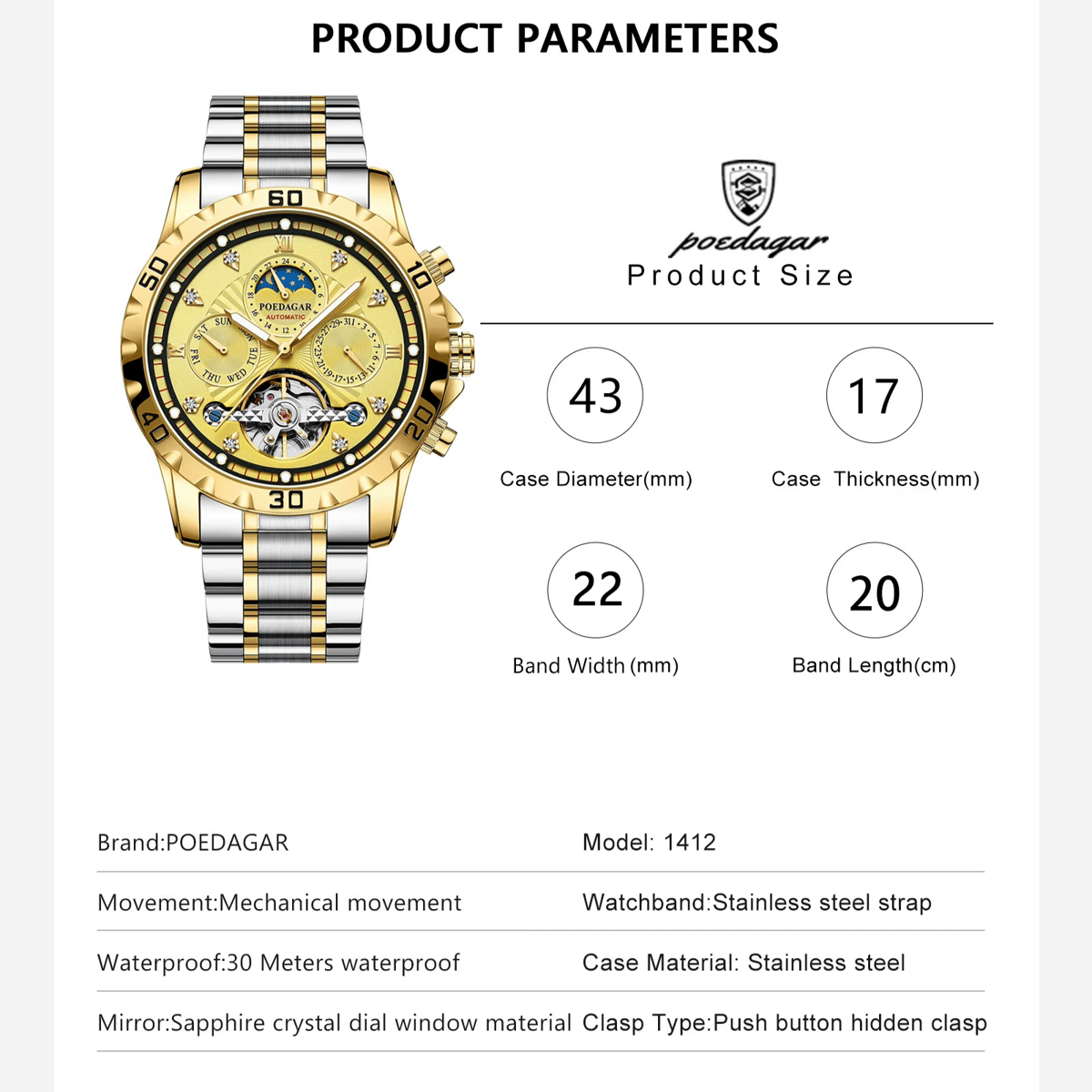 Poedagar - Men's Dress Watches 5