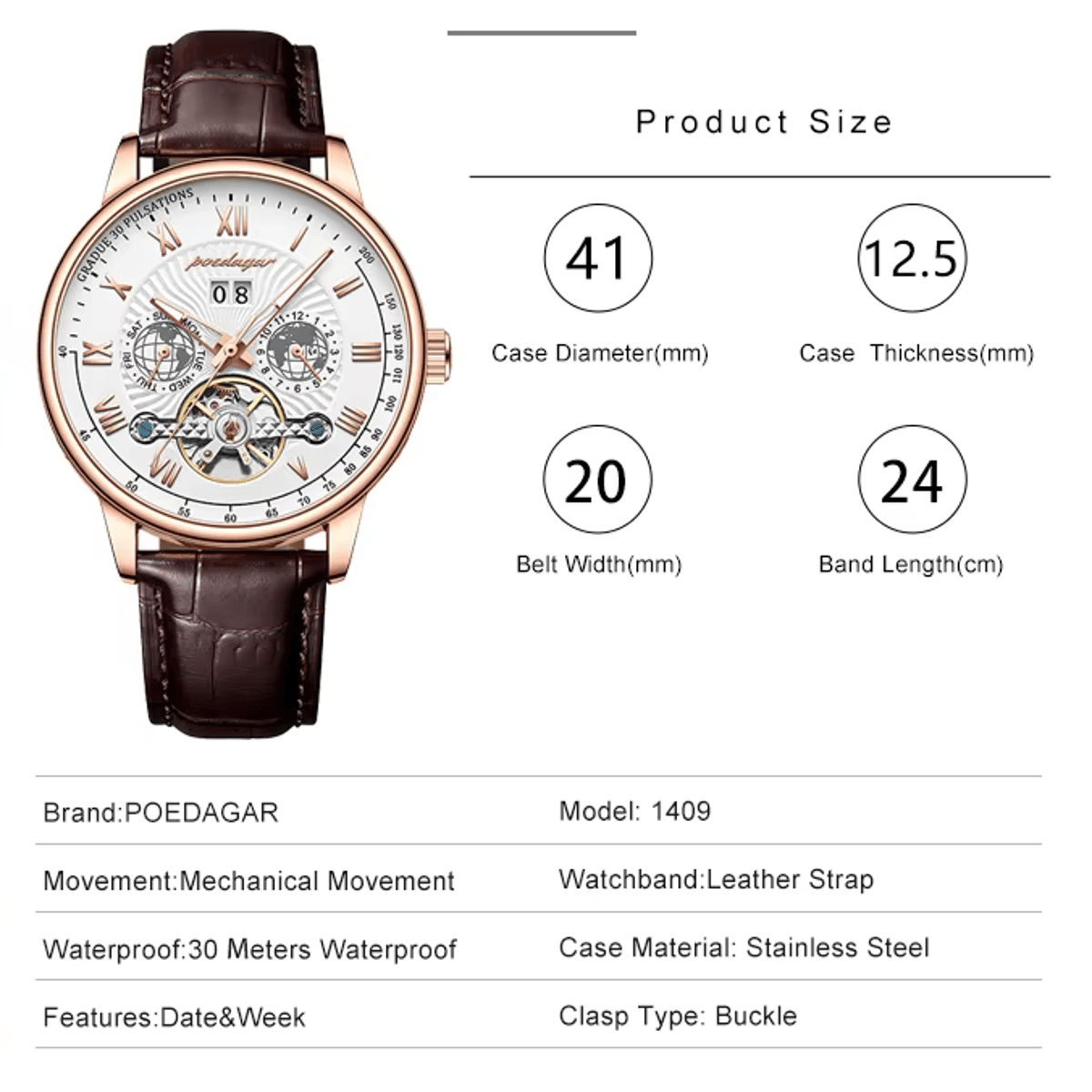 Poedagar - Men's Dress Watches 5