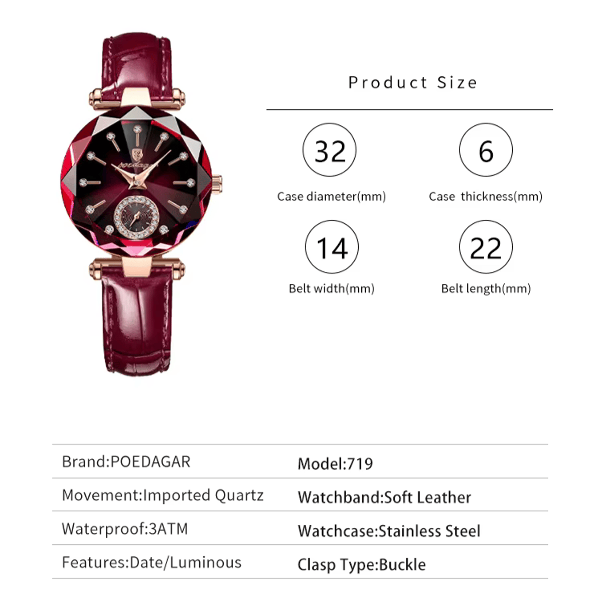 Poedagar - Women's Dress Watches 5