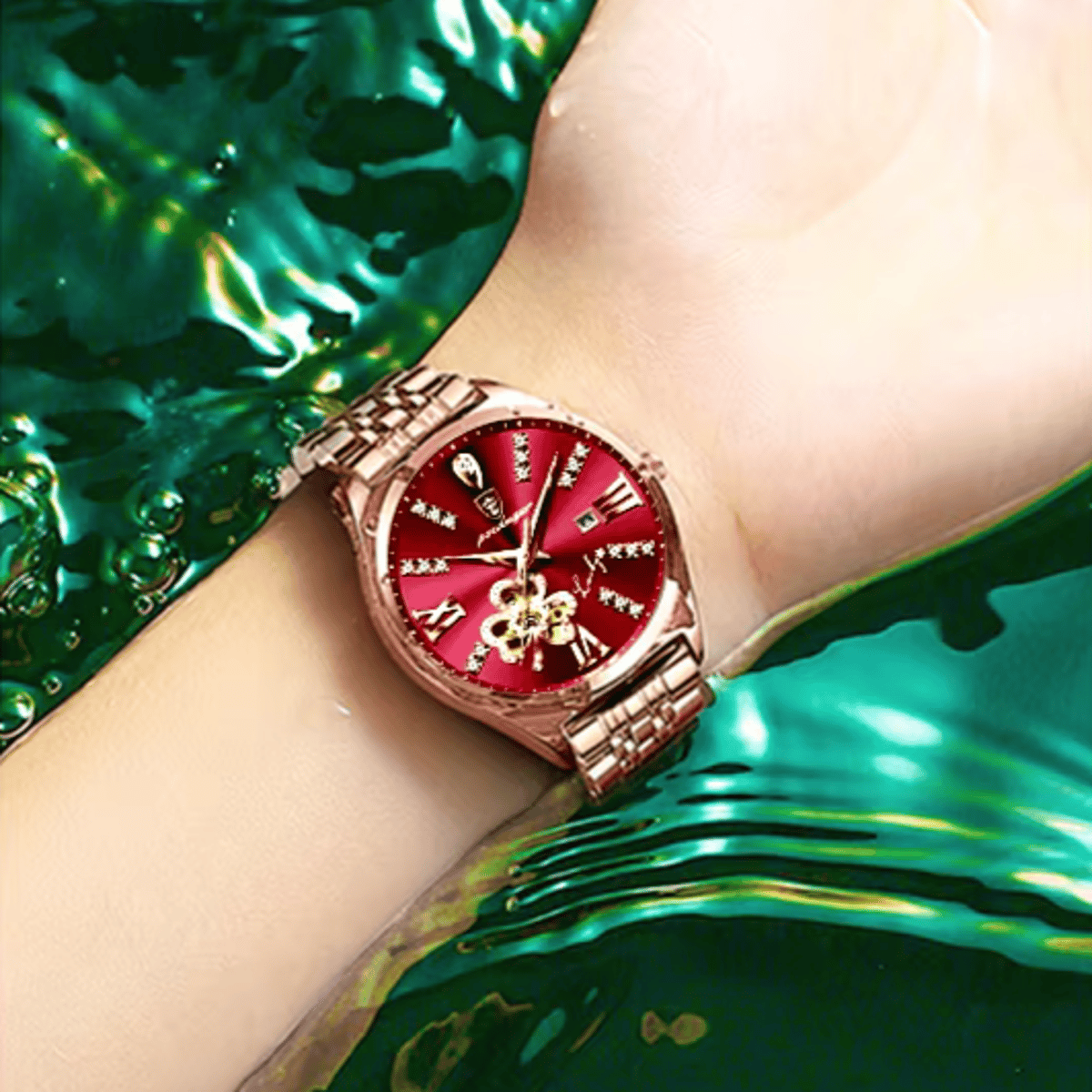 Elegant Women's Quartz Watch with Leather Band and Calendar Poedagar - Women's Dress Watches 5